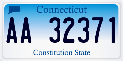 CT license plate AA32371