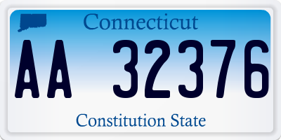 CT license plate AA32376