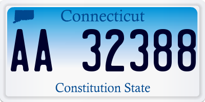 CT license plate AA32388