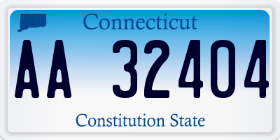 CT license plate AA32404