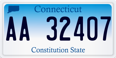 CT license plate AA32407