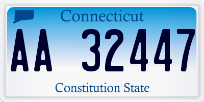 CT license plate AA32447