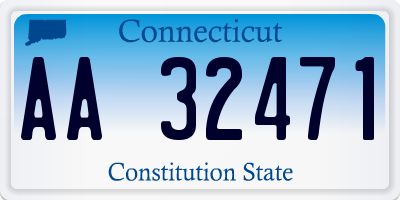 CT license plate AA32471