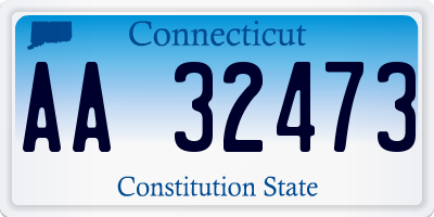 CT license plate AA32473