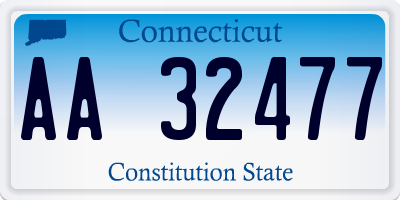 CT license plate AA32477