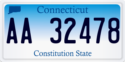 CT license plate AA32478