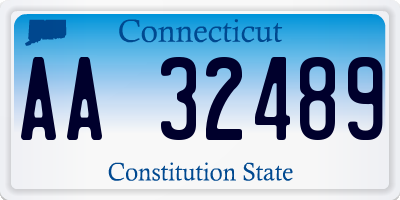 CT license plate AA32489