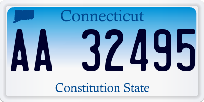 CT license plate AA32495