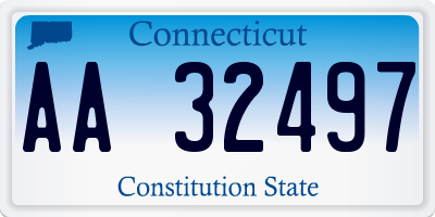 CT license plate AA32497