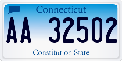 CT license plate AA32502