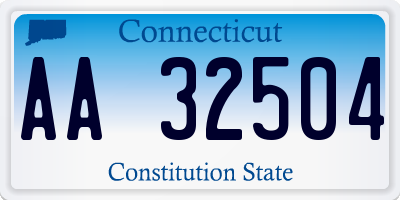 CT license plate AA32504