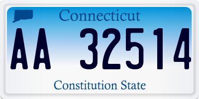 CT license plate AA32514