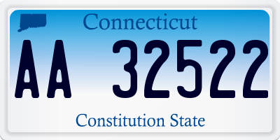 CT license plate AA32522