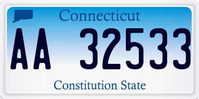 CT license plate AA32533