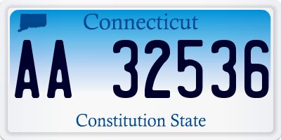 CT license plate AA32536