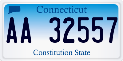 CT license plate AA32557