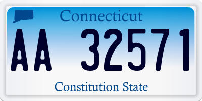 CT license plate AA32571