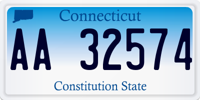 CT license plate AA32574