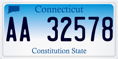 CT license plate AA32578