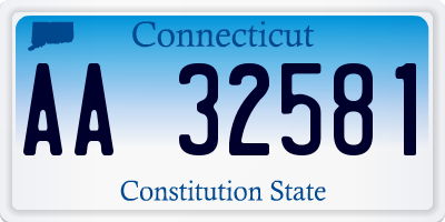 CT license plate AA32581