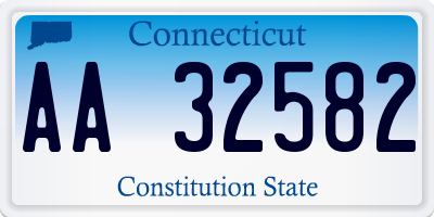 CT license plate AA32582