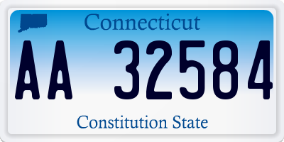 CT license plate AA32584