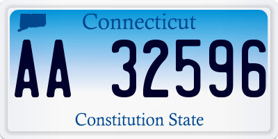 CT license plate AA32596