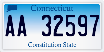 CT license plate AA32597