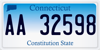 CT license plate AA32598