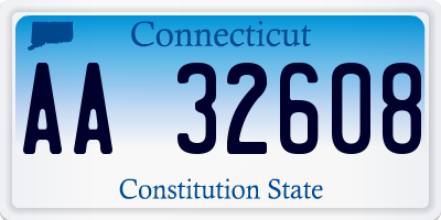 CT license plate AA32608
