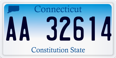 CT license plate AA32614