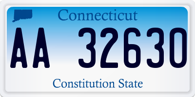 CT license plate AA32630