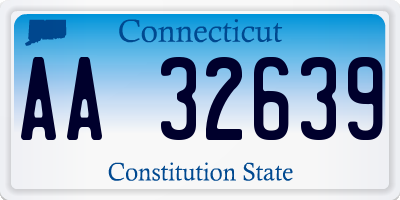 CT license plate AA32639