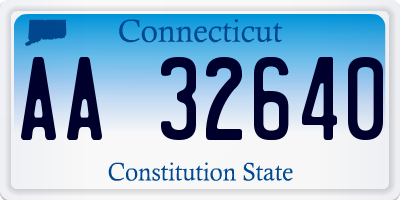 CT license plate AA32640
