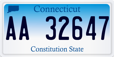 CT license plate AA32647