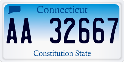 CT license plate AA32667