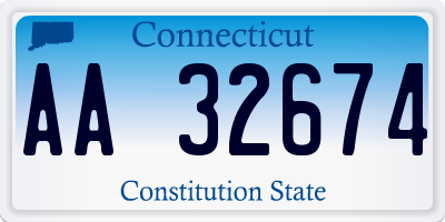 CT license plate AA32674