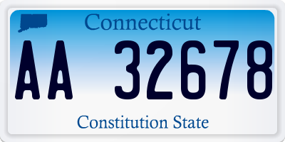 CT license plate AA32678