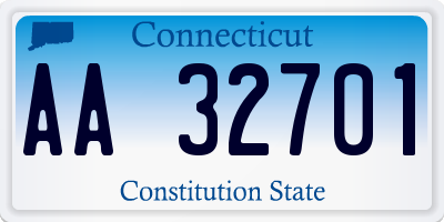 CT license plate AA32701
