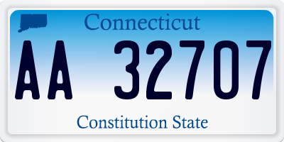 CT license plate AA32707