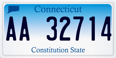 CT license plate AA32714