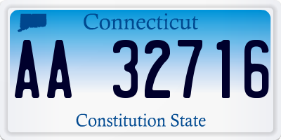 CT license plate AA32716