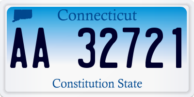CT license plate AA32721
