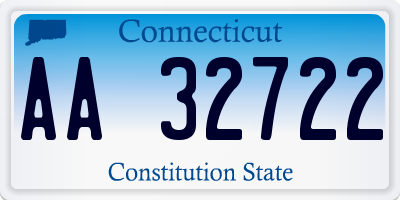 CT license plate AA32722