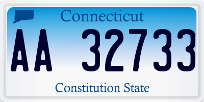 CT license plate AA32733