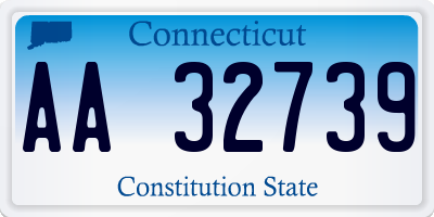 CT license plate AA32739