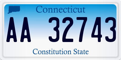CT license plate AA32743