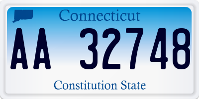 CT license plate AA32748