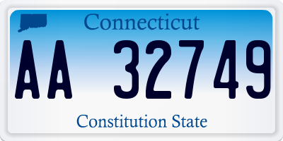 CT license plate AA32749