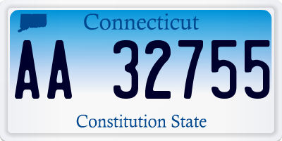 CT license plate AA32755